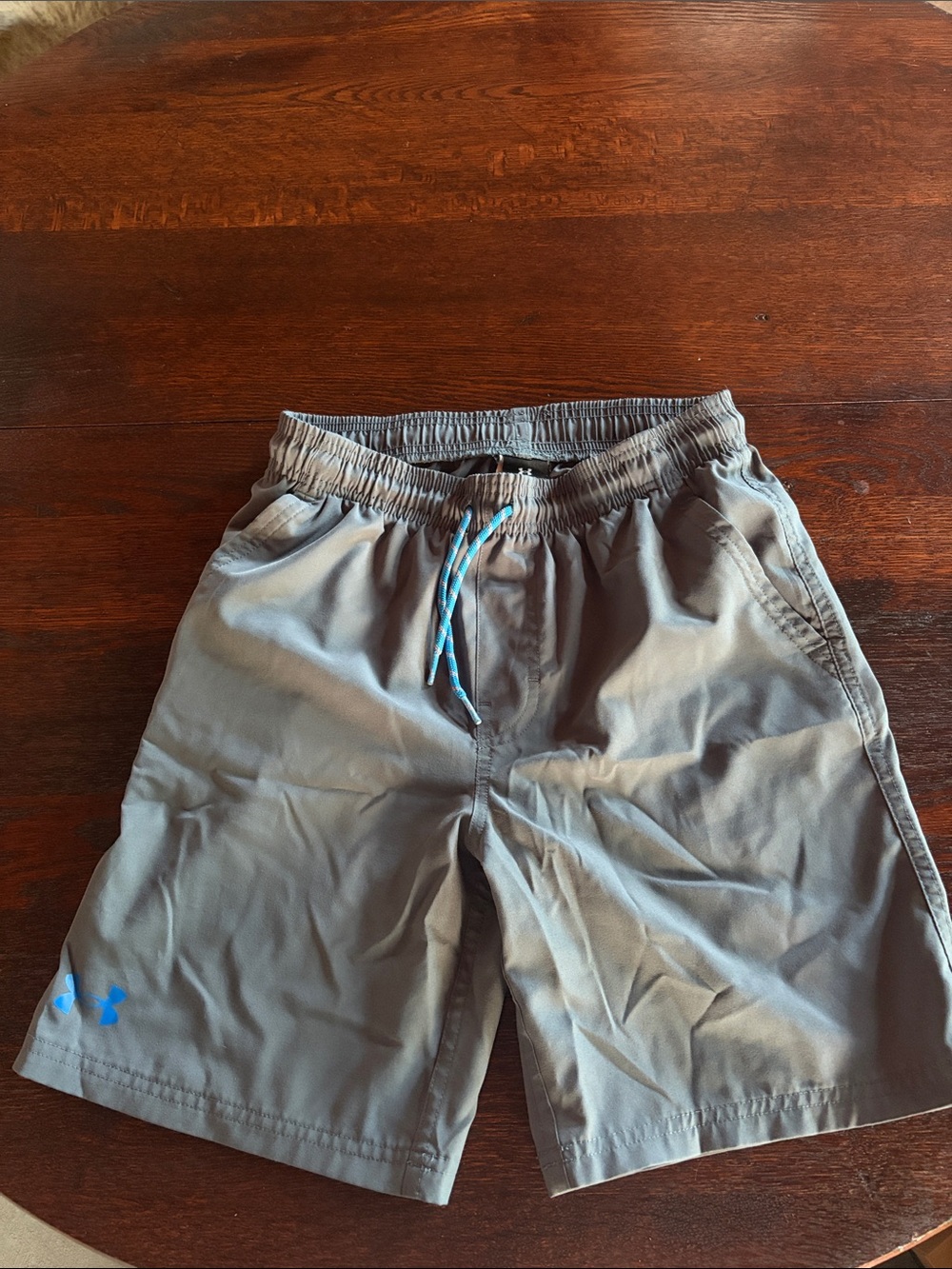 Under Armour Gray Boys' Shorts with Blue Drawcord